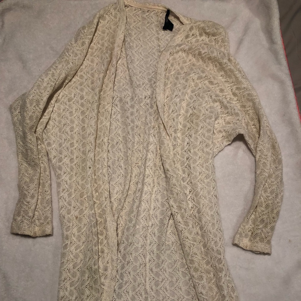 Tan lace/ Crochet cardigan